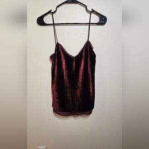 Massimo Dutti Deep Red Velvet Camisole